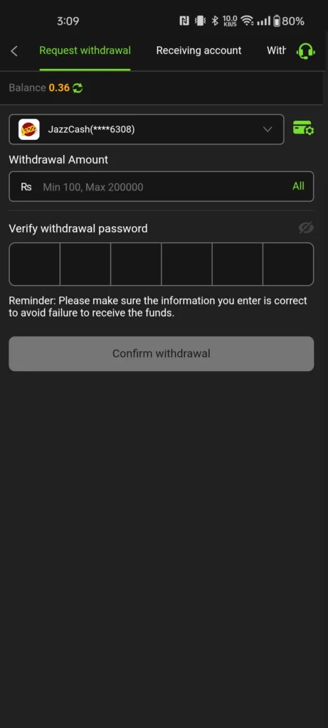 withdrawal Dashboard